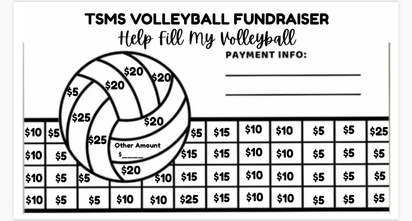 Volleyball fundraiser board