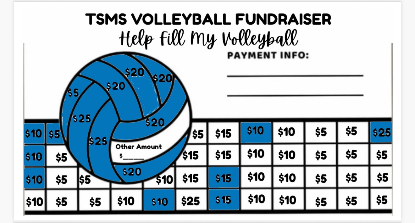 Volleyball fundraiser board